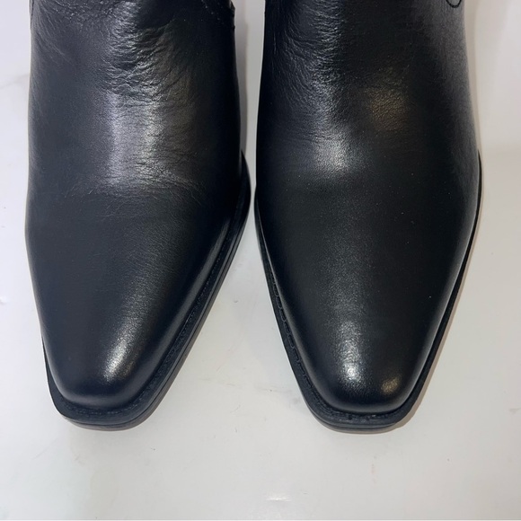 NWOB Aldo Black Square Toe Cowboy Booties - Picture 7 of 8